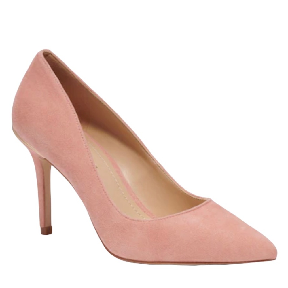 Pointed-Toe Pink Suede Pump - Women's